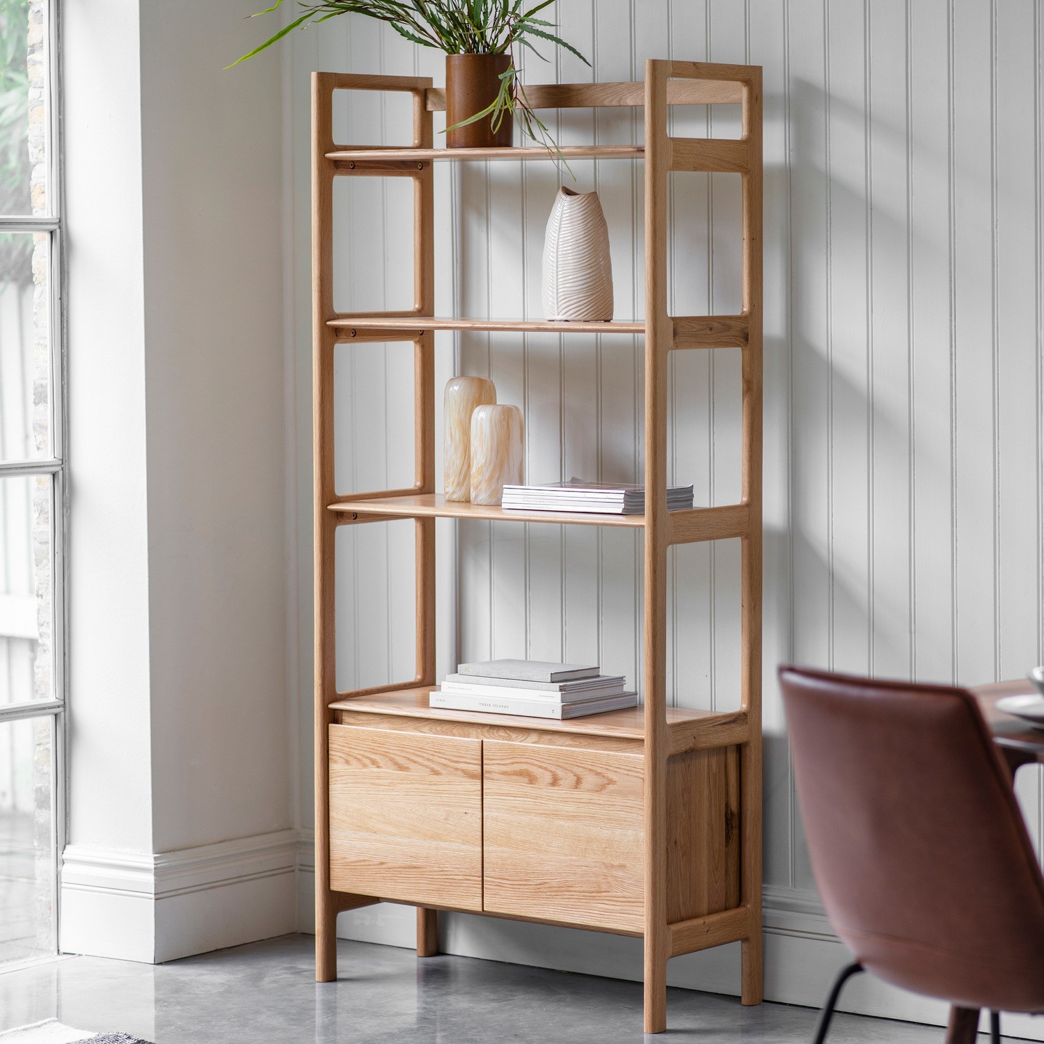 Read more about Madrid soild oak bookcase with storage caspian house